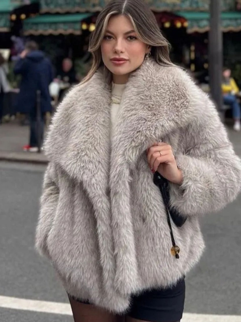 Winter Plush Coat Fashion Warm Thicken Fluffy