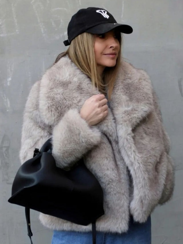 Winter Plush Coat Fashion Warm Thicken Fluffy