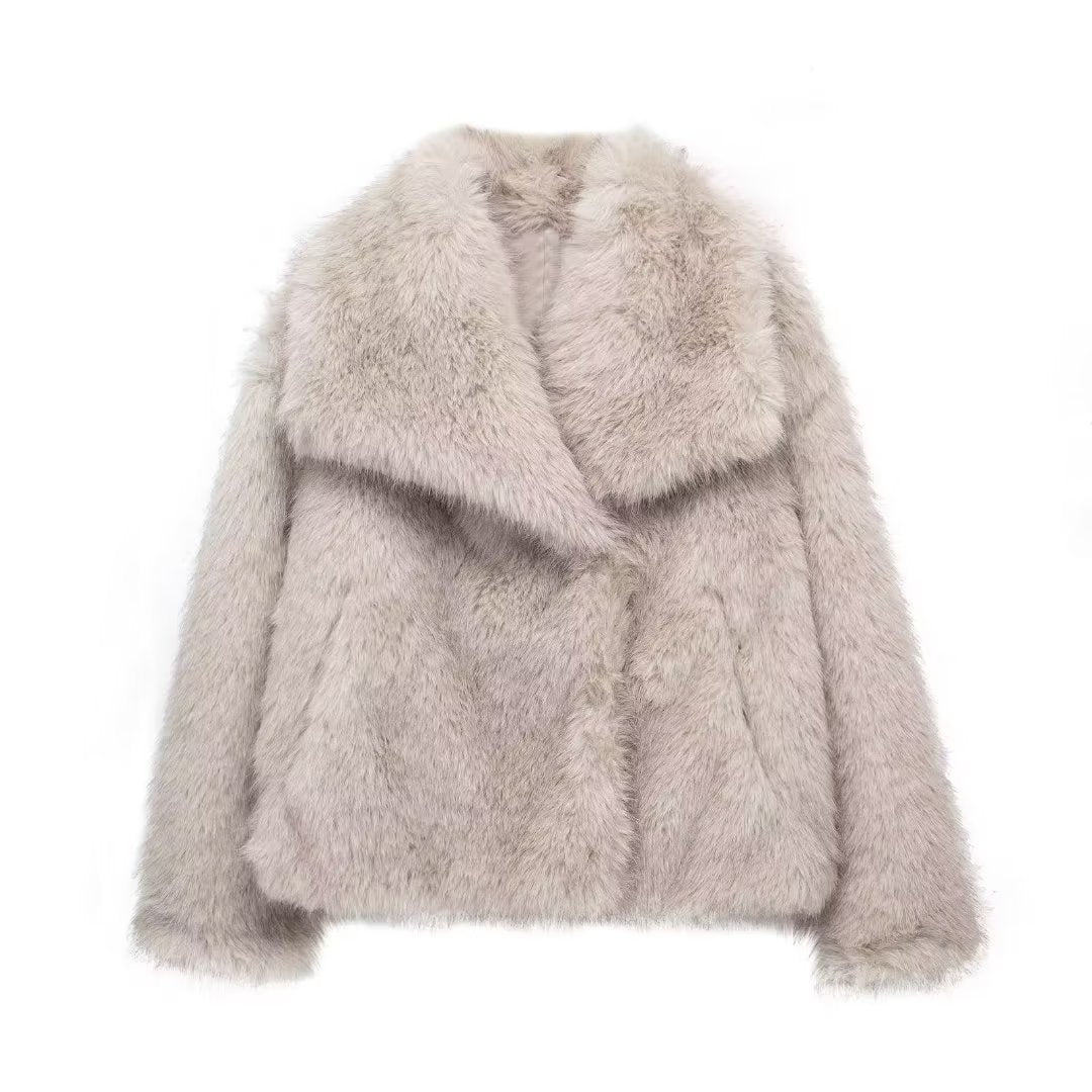 Winter Plush Coat Fashion Warm Thicken Fluffy