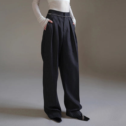 All-matching Striped Suit Pants For Women Autumn And Winter