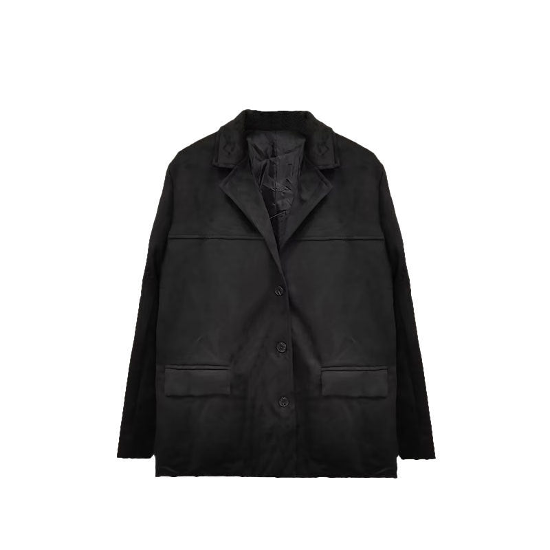 Women's Artistic Retro Fashion Brown Lapel Jacket With Pockets