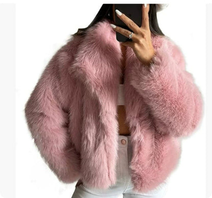 Winter Plush Coat Fashion Warm Thicken Fluffy