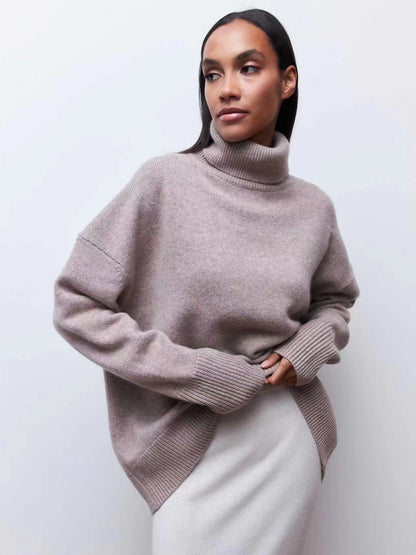 Soft And Comfortable High Polo Collar Solid Color Pullover