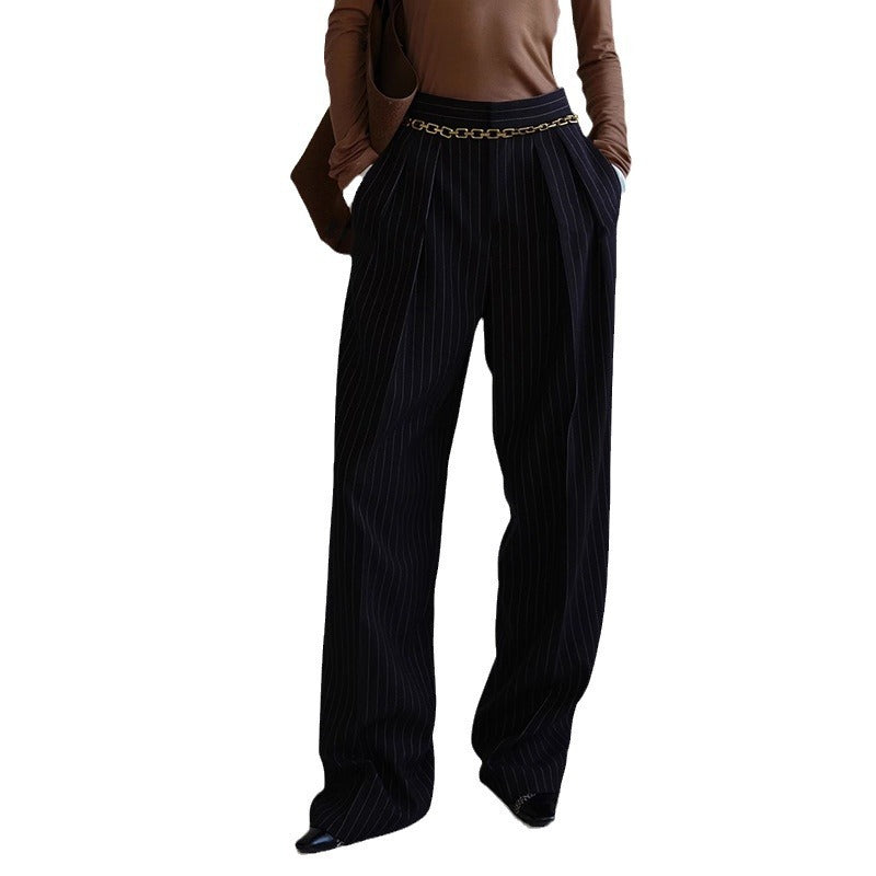 All-matching Striped Suit Pants For Women Autumn And Winter