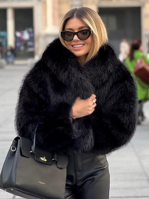 Winter Plush Coat Fashion Warm Thicken Fluffy