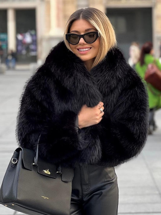 Winter Plush Coat Fashion Warm Thicken Fluffy