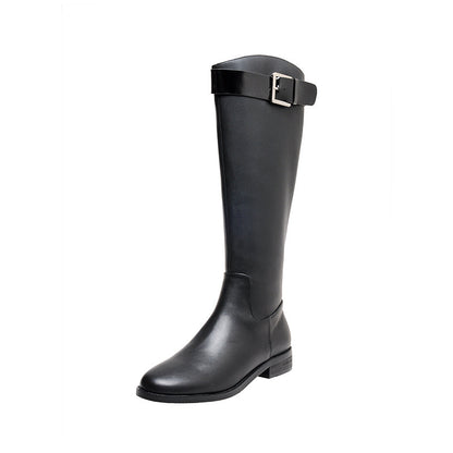 Womens Retro Round Head Knight Boots