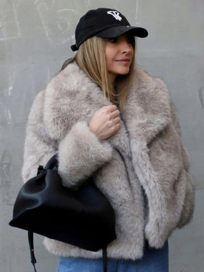 Winter Plush Coat Fashion Warm Thicken Fluffy