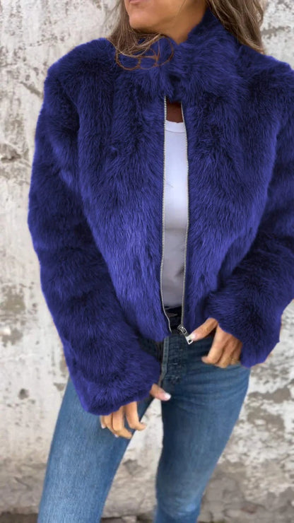 Fashion Stand Collar Plush Jacket Winter