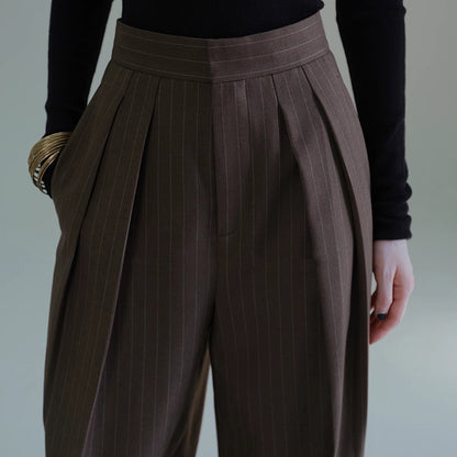 All-matching Striped Suit Pants For Women Autumn And Winter