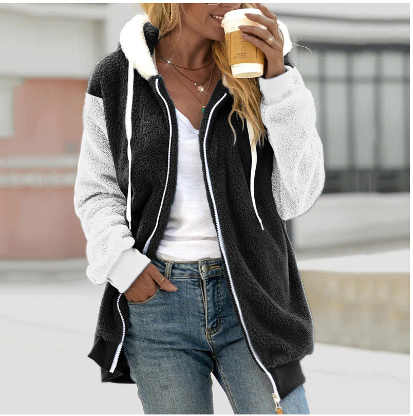 Women's Loose Plush Zipper