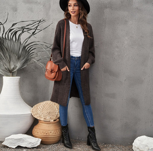 Long Sleeve Casual Women's Solid Color Sweater Coat