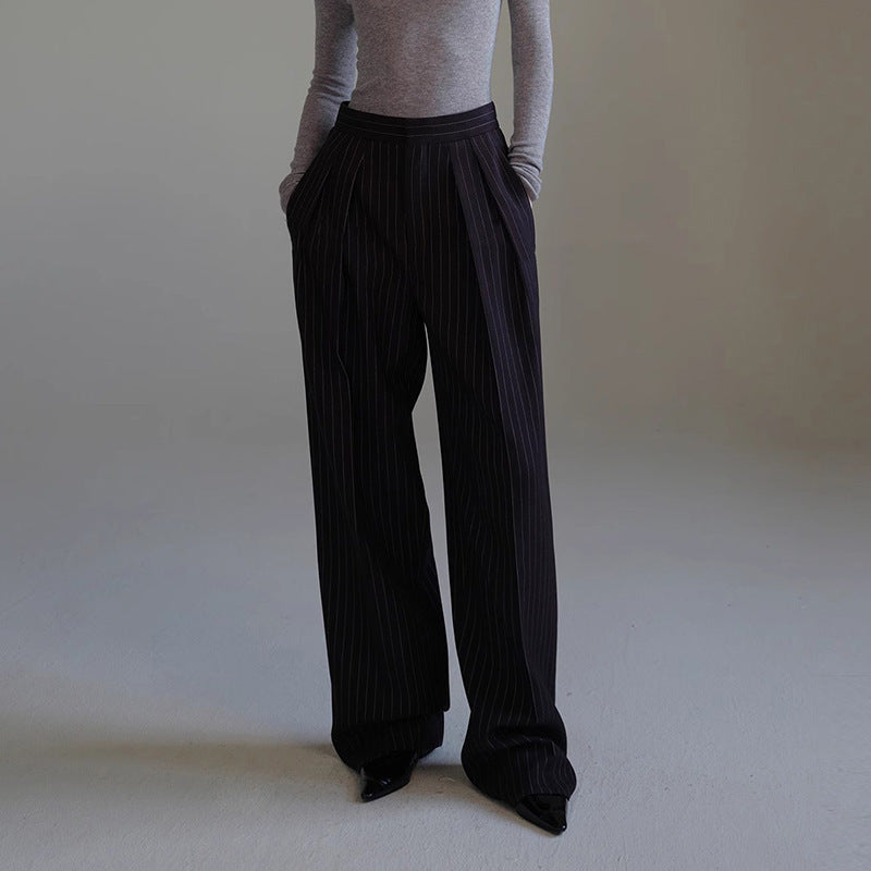 All-matching Striped Suit Pants For Women Autumn And Winter