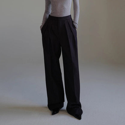 All-matching Striped Suit Pants For Women Autumn And Winter