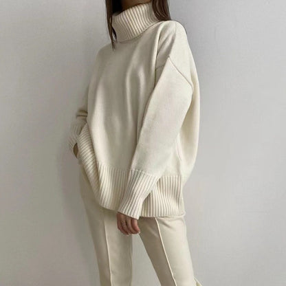 Soft And Comfortable High Polo Collar Solid Color Pullover
