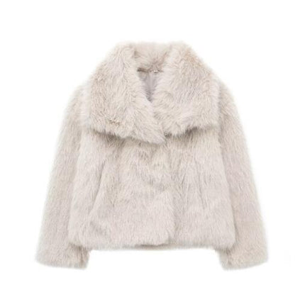 Winter Plush Coat Fashion Warm Thicken Fluffy